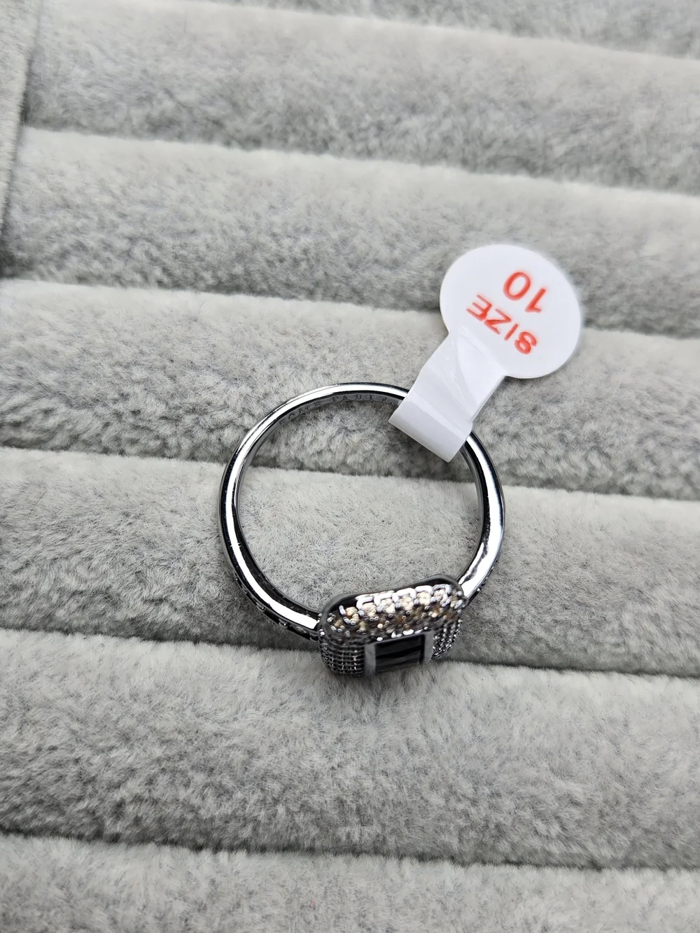 Size 10 Black Onyx Gem with Champagne Colored Accents Hematite Plated Bomb Party